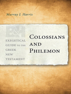 cover image of Colossians and Philemon